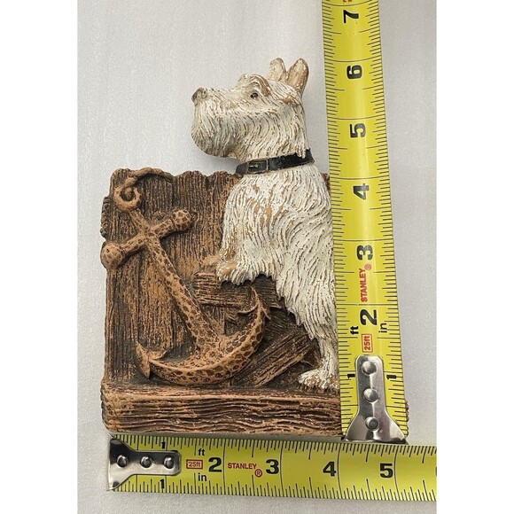 VTG Syroco White Tan Scotty Scottie Scottish Terrier Dog Brush Holder (no brush) - Picture 10 of 11